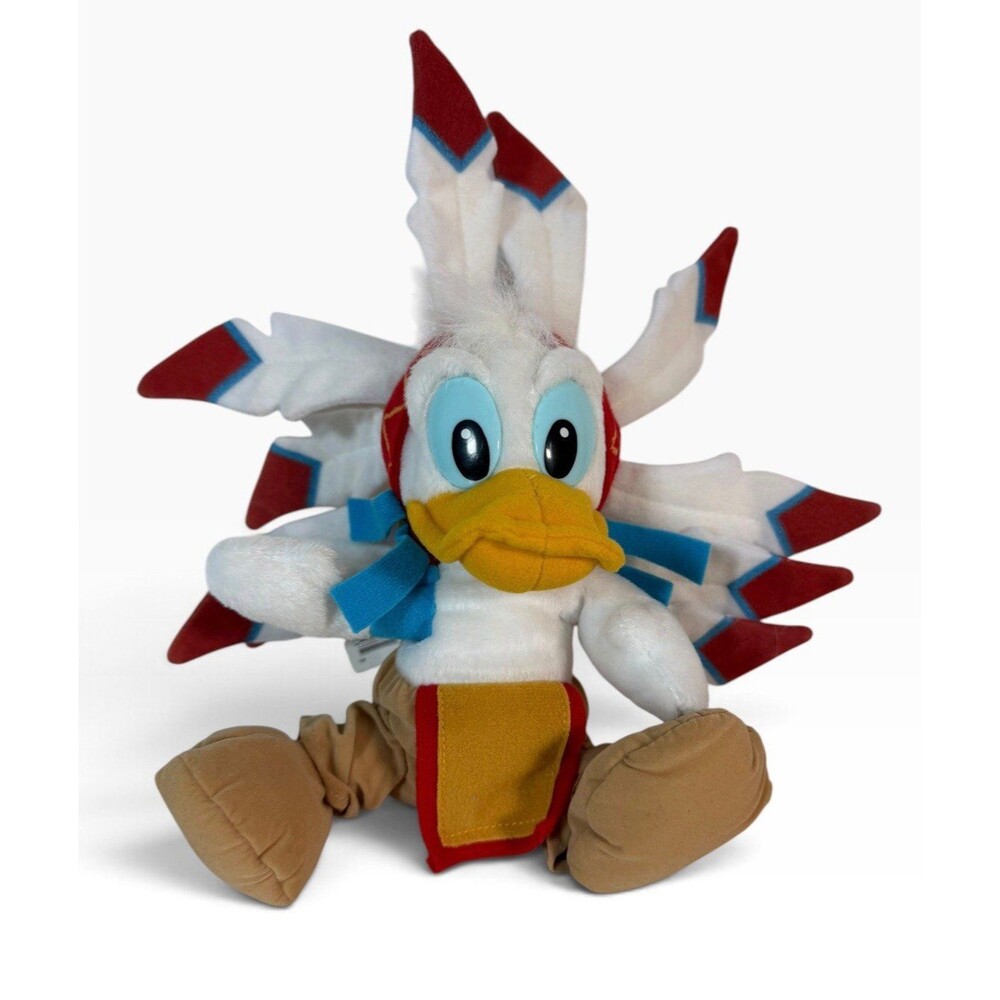 Disney Disneyland Frontierland Donald Duck Indian Bean Bag Plush NWT